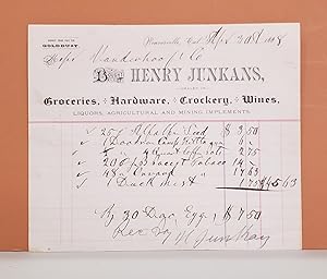 Henry Junkans Receipt