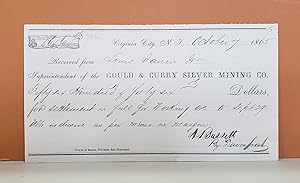 Gould & Curry Silver Mining Co. Receipt