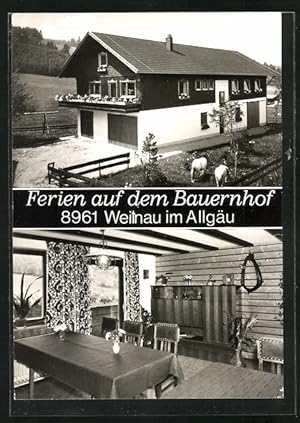 Bild des Verkufers fr Ansichtskarte Weitnau im Allgu, Ferien auf dem Bauernhof in zwei Ansichten zum Verkauf von Bartko-Reher