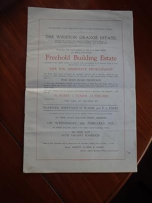 Leicester - The Wigston Grange Estate - 70 Acres for Sale by Auction 1925 LE18 1JA LE18 1JB LE18 ...