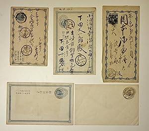 Drei Postkarten-Briefe in japanischer Sprache. (Three letter/postcard from Japan)