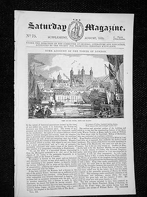 The Saturday Magazine No 75, Supplement Issue - Some Account of the TOWER of LONDON, 1833