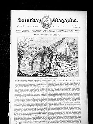 The Saturday Magazine No 240, BRIDGES, AQUEDUCTS, Croyland Lincs, Supplement. 1836