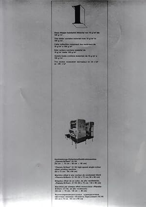 Mustermappe "1". Hochleistungs-Einfarbenoffsetdruckmaschine "Planeta-Brillant" 01/02.