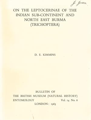 On the Leptocerinae of the Indian sub-continent and North East Burma (Trichoptera)