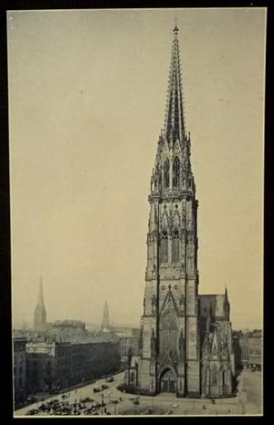 Lichtdruck, verso in Braunstift beschriftet: St. Nikolai-Kirche 1884 Hamburg.