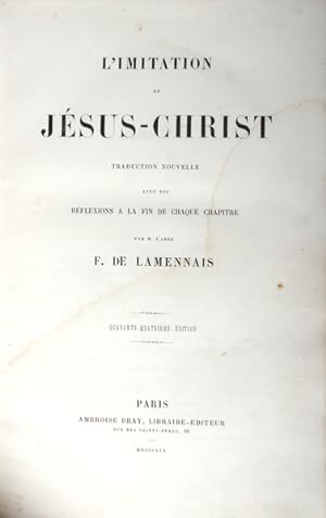 Bild des Verkufers fr L'IMITATION DE JSUS-CHRIST. zum Verkauf von Livraria Castro e Silva