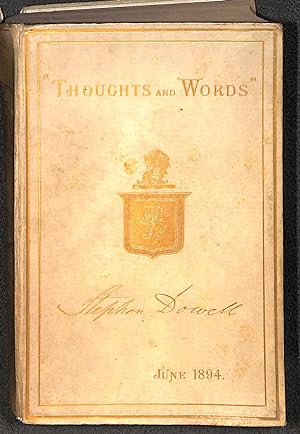 Seller image for Thoughts and Words Volume III for sale by WeBuyBooks