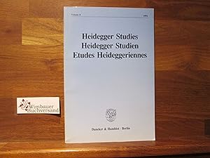 Bild des Verkufers fr Heidegger studies / Heidegger-Studien / Etudes Heideggeriennes Volume 8 1992 zum Verkauf von Antiquariat im Kaiserviertel | Wimbauer Buchversand