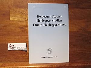 Bild des Verkufers fr Heidegger studies / Heidegger-Studien / Etudes Heideggeriennes Volume 9 1993 zum Verkauf von Antiquariat im Kaiserviertel | Wimbauer Buchversand