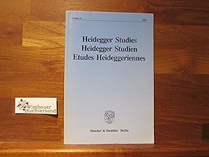 Bild des Verkufers fr Heidegger studies / Heidegger-Studien / Etudes Heideggeriennes Volume 6 1990 zum Verkauf von Antiquariat im Kaiserviertel | Wimbauer Buchversand