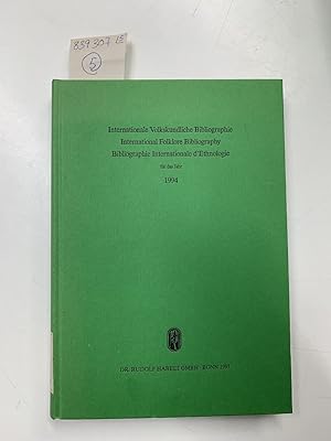 Bild des Verkufers fr Internationale Volkskundlichen Bibliographie Jahrgnge 1987 bis 1994 zum Verkauf von Versand-Antiquariat Konrad von Agris e.K.