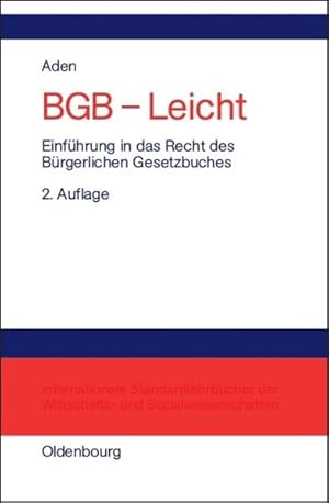 Bild des Verkufers fr BGB - leicht : Einfhrung in das Recht des Brgerlichen Gesetzbuches. zum Verkauf von Antiquariat Thomas Haker GmbH & Co. KG