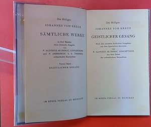 Immagine del venditore per Sankt Johannes vom Kreuz. IV. BAND. Geistlicher Gesang. Des Heiligen Johannes vom Kreuz. Smtliche Werke in fnf Bnden. Zweite, unvernderte Auflage. venduto da biblion2