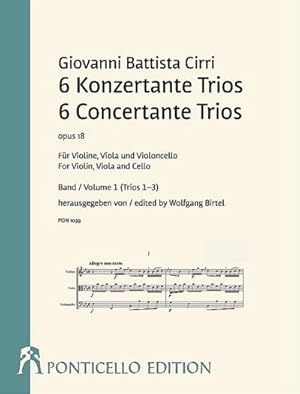 Bild des Verkufers fr 6 Konzertante Trios op.18 Band 1 (Trios 1-3)fr Violine, Viola und Violoncello : Partitur und Stimmen (en/dt) zum Verkauf von AHA-BUCH GmbH