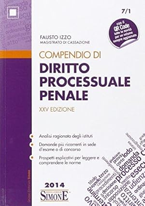 Bild des Verkufers fr Compendio di diritto processuale penale zum Verkauf von Usatopoli libriusatierari