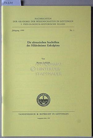 Bild des Verkufers fr Die altrussischen Inschriften des Hildesheimer Enkolpions. [= Nachrichten der Akademie der Wissenschaften zu Gttingen, Philologisch-Historische Klasse, Jg. 1999, Nr. 1] zum Verkauf von Antiquariat hinter der Stadtmauer