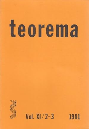 Imagen del vendedor de TEOREMA. VOL XI. 2-3. 1981 a la venta por Librera Vobiscum