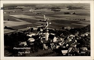 Ansichtskarte / Postkarte Naarn Oberösterreich, Fliegeraufnahme von Ort und Umgebung, Kirche, Felder