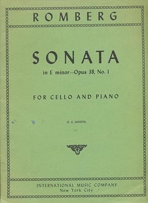 Seller image for Sonata in E Minor - Opus 38, No. 1 - For Cello and Piano (Jansen) for sale by CorgiPack