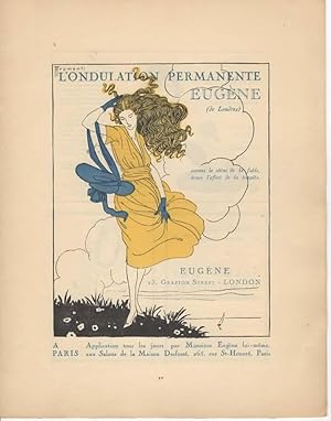 Bild des Verkufers fr L'ondulation permanente Eugne (Publicit, La Gazette du Bon ton, 1920) zum Verkauf von Librairie Le Feu Follet