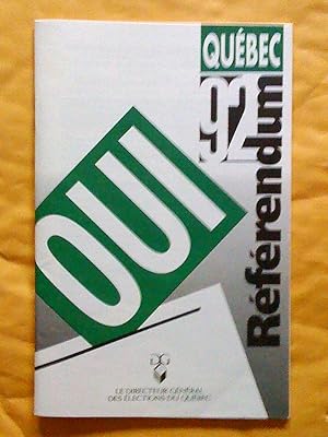 Québec Référendum 92 Oui - Québec Référendum 92 Non