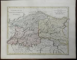 Rhatia Noricum Vindelicia Roman Provinces Austria 1801 Wilkinson historical map