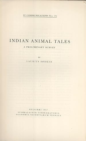 Seller image for Indian Animal Tales: A Preliminary Survey (FF Communications, No. 70) for sale by Masalai Press