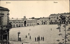 Ansichtskarte / Postkarte Kielce Polen, Bazar, Litfaßsäule, Marktplatz