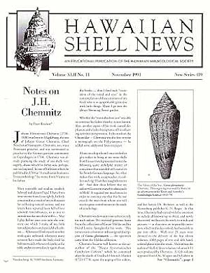 Seller image for Hawaiian Shell News (New Series), Vol. XLII No. 11 for sale by ConchBooks