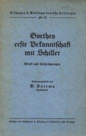 Goethes erste Bekanntschaft mit Schiller :