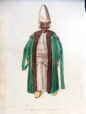 First Black Eunuch of the Seraglio (The Kislar Aga). Stipple Engraving from "Turkish Costume" 1802