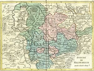 Kupferstich- Karte, v. Le Rouge b Crepy, "Eveché de Hildesheim".