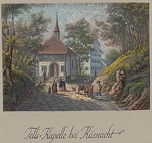Bild des Verkufers fr Ansicht der Tellkapelle, "Tells - Kapelle bei Ksnacht". zum Verkauf von Antiquariat Clemens Paulusch GmbH
