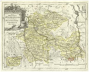 Kupferstich- Karte, b. Reilly, "Das Hochstift Hildesheim.".