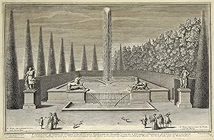 Bild des Verkufers fr Teilansicht, "Fontaine du cabinet de Diane,  droite vis--vis la chapelle de Versailles.". zum Verkauf von Antiquariat Clemens Paulusch GmbH