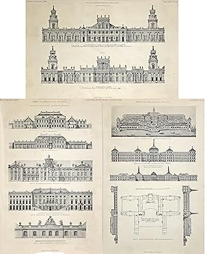 Bild des Verkufers fr Teilansicht 3 Blatt mit mehreren Darstellungen, "Bauten des Barockstiles in Warschau.". zum Verkauf von Antiquariat Clemens Paulusch GmbH