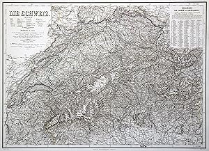 Stahlstich- Karte, v. Kratz n. Gräf, "Die Schweiz".