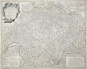 Kupferstich- Karte, b. Robert, "Carte de la Republique des Suisses.
