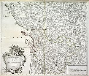 Kupferstich- Karte, v. E. Haussard b. Robert ( de Vaugondy ), "Gouvernemens Généraux du Poitou, d...
