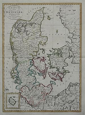 Bild des Verkufers fr Kupferstich- Karte, v. Gaspari b. Geogr. Inst. Weimar, "Charte von Dnemark". zum Verkauf von Antiquariat Clemens Paulusch GmbH