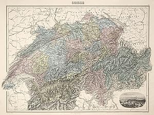 Bild des Verkufers fr Stahlstich- Karte, v. Smith n. Bizet, "Suisse". zum Verkauf von Antiquariat Clemens Paulusch GmbH