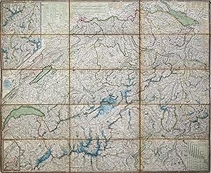 Stahlstich- Karte, von Scheuermann bei Heinrich Keller "Keller's zweyte Reisekarte der Schweiz. D...