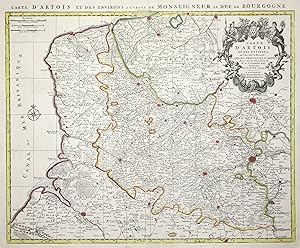 Bild des Verkufers fr Kupferstich- Karte, n. G. de l'Isle b. Covens u. Mortier, "Carte d'Artois et des Environs". zum Verkauf von Antiquariat Clemens Paulusch GmbH