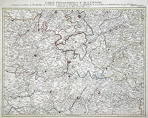 Bild des Verkufers fr Kupferstich- Karte, b. I.W. Iaeger, "Carte Topographique D`Allemagne Contenant une Partie de Flandre, du Comt d`Artois, de Picardie, du Haynaut, et le Pais de Cambresis.". zum Verkauf von Antiquariat Clemens Paulusch GmbH