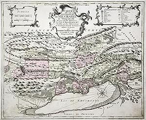 Kupferstich- Karte, v. Albert Karl Seutter b. I.M. Probst, "Carte de la Souveraineté de Neuchatel...