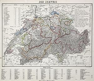 Lithografie- Karte, v. Handtke n. H. Müller b. C. Flemming in Glogau, "Die Schweiz".