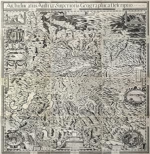Kupferstich- Karte, v. 12 Platten n. G.M. Vischer v. Melchior Küsel, "Archiducatus Austriae Super...