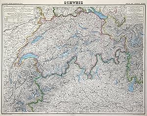 Lithografie- Karte, v. Jaeck b. Dietrich Reimer, "Schweiz".
