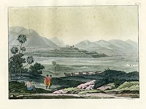 Antique Print-MEXICO-TEMPLE-LANDSCAPE-PL.LXXI.-Ferrario-Fumagalli-c.1827